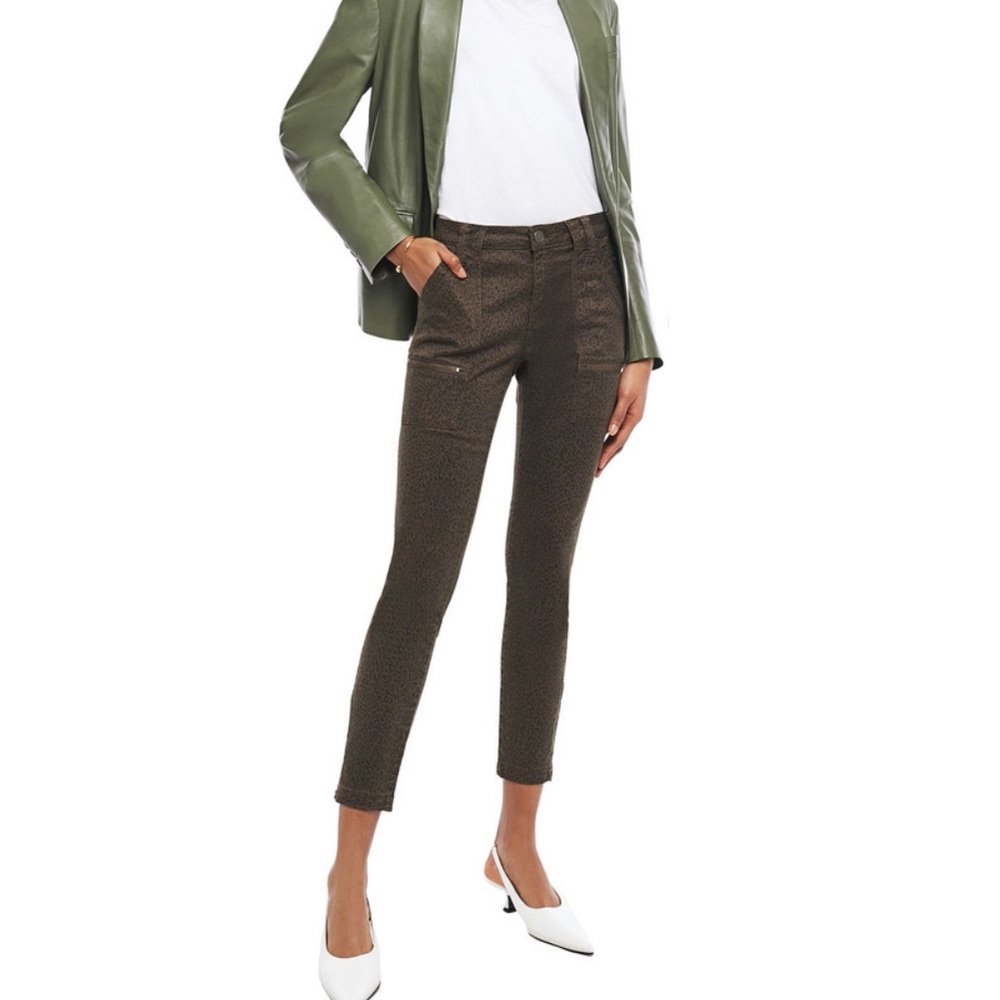 NWT Joie Park Cropped Leopard Print Twill Skinny Jeans    Size 30